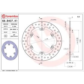 Disque de frein fixe BREMBO 68B407K1 Gold Series D.282 épaisseur 6 mm 6 trous MOTO GUZZI