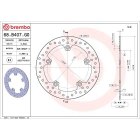 Disque frein fixe BREMBO 68B407G0 Série Gold inox D.270 Épaisseur 5mm 5 trous BMW