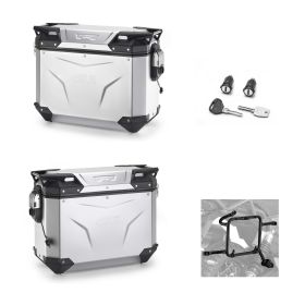 Kit valigie laterali GIVI TREKKER OUBTBACK EVO anodizzato 37L per MOTO MORINI X-CAPE