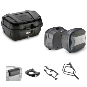 GIVI Trekker Lite Luggage Case Kit Black/Grey 52/35L for BMW R GS ADVENTURE
