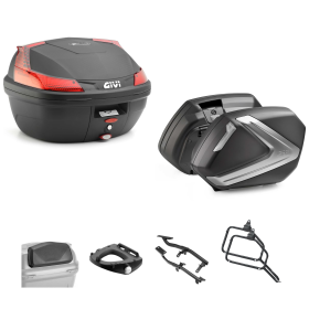 GIVI BLADE Top Case Kit V37 TECH Black Red/Smoked 37/37L for YAMAHA
