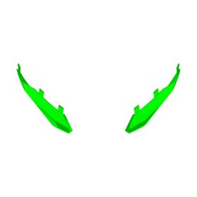 Rear Spoiler Extractor Green Glossy Airoh Twist 3 Helmet tradotto in francese sarebbe Extracteur d'aileron arrière vert brillant pour casque Airoh Twist 3