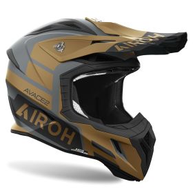 Motocross-Helm AIROH Aviator Ace 2 Sake Mattgoldgrau