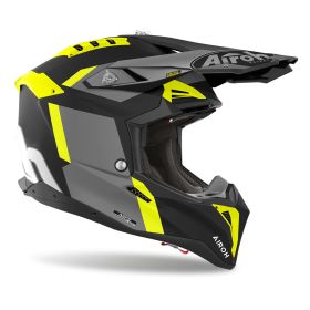Casco Motocross AIROH Aviator 3 Glory Nero Grigio Giallo Opaco