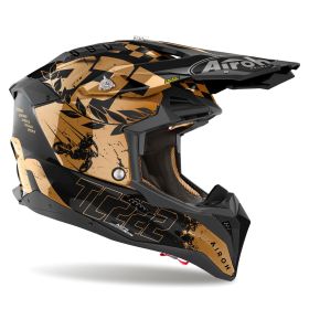 Casco Motocross AIROH Aviator 3 TC222 The Legend Nero Oro Lucido