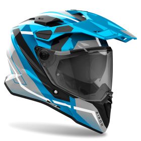 Casque Enduro AIROH Commander 2 Mavick Noir Bleu Céruléen Brillant