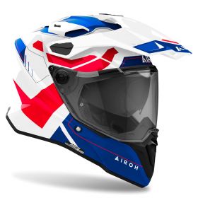 Dual Road Helmet AIROH Commander 2 Reveal Blue Red Gloss