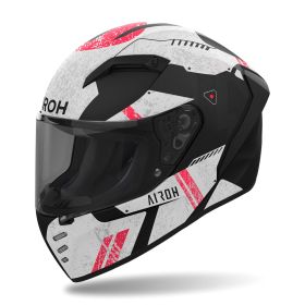 Full Face Helmet AIROH Connor Omega White Black Red Matte