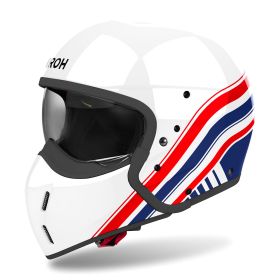 Casque Modulable AIROH J 110 Eon Blanc Bleu Rouge Brillant