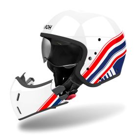 Casco Modulare AIROH J 110 Eon Bianco Blu Rosso Lucido