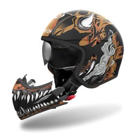 Casco Modulare AIROH J 110 Oni Nero Arancio Opaco