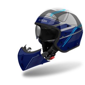 Casco Modulare AIROH J 110 Slim Blu Grigio Lucido
