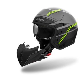 Casco Modulare AIROH J 110 Slim Giallo Nero Grigio Opaco