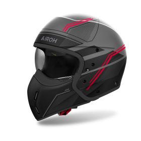 Modular Helmet AIROH J 110 Slim Red Black Grey Matte