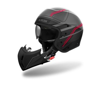 Casco Modulare AIROH J 110 Slim Rosso Nero Grigio Opaco
