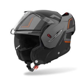 Casque Modulable AIROH Mathisse II Genius Orange Gris Noir Mat