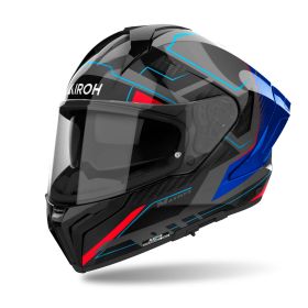 Casques Integraux AIROH Matryx Rocket Bleu Rouge Noir Brillant