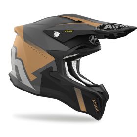 Motocross Helmet AIROH Strycker Blazer Black Gold Matt