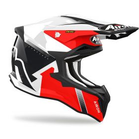 Motocross-Helm AIROH Strycker Blazer Schwarz Weiß Rot Glanz