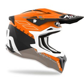 Motocross-Helm AIROH Strycker Skin Grau Orange Matt