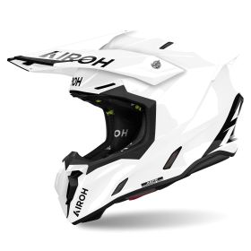 Motocross-Helm AIROH Twist 3 Glänzendes Weiß