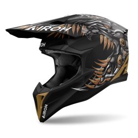 Motocross-Helm AIROH Wraaap Cyborg Undurchsichtig