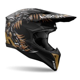 Motocross-Helm AIROH Wraaap Cyborg Undurchsichtig