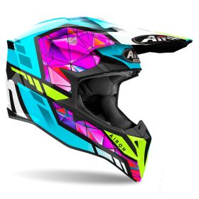 Motocross-Helm AIROH Wraaap Diamond Glanz