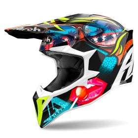 Motocross-Helm AIROH Wraaap Lollipop Glanz