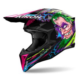 Motocross-Helm AIROH Wraaap Music Poliert