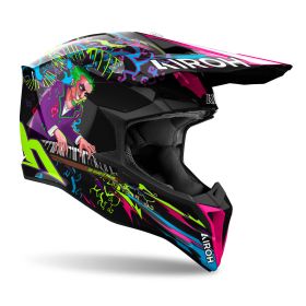 Motocross-Helm AIROH Wraaap Music Poliert