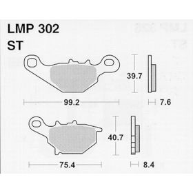 MOTORRAD BREMSBELäGE AP RACING LMP302