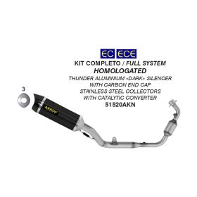 Échappement de course complet ARROW en aluminium noir pour Honda CB 125 R