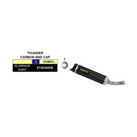 Silencieux Slip-On ARROW Street Thunder en aluminium foncé et embout pour Yamaha YZF-R 125
