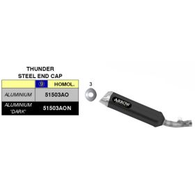 ARROW Street Thunder Aluminium Dunkel Slip-On Kit mit Sammlerkits für Yamaha YZF-R 125