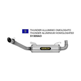 Marmitta slip-on ARROW thunder alluminio per collettori originali per Aprilia Rs4 125