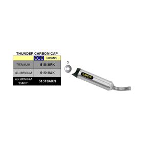ARROW Street Thunder Terminal Kit aus Aluminium mit Endkappe und Sammler Yamaha YZF-R 125