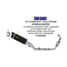 Système d'échappement ARROW complet avec embout x-kone noir pour Honda CB 125 R