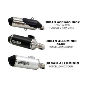 Marmitta slip-on ARROW urban alluminio scuro con fondello dark per Honda Sh 300i