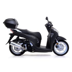 Marmitta slip-on ARROW urban alluminio scuro con fondello dark per Honda Sh 300i