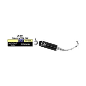 Marmitta completa ARROW urban alluminio scuro con fondello dark per Honda Forza 125