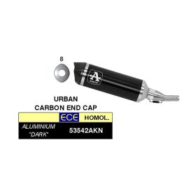 Silencieux urbain ARROW slip-on en aluminium noir avec embout pour Yamaha Tricity 300