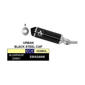 Échappement urbain ARROW slip-on en aluminium noir avec embout noir Yamaha Tricity 300