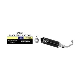 Marmitta completa ARROW urban alluminio scuro e fondello per Piaggio Vespa gts 125i.e.