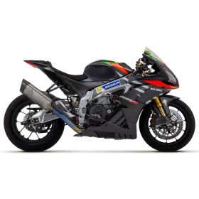 Marmitta slip-on ARROW pista in titanio con raccordo per Aprilia Rsv 4 1100 factory