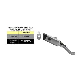 ARROW Dunkel-Titanium Slip-On-Auspuff mit Anschluss für Aprilia Tuono V4 1100