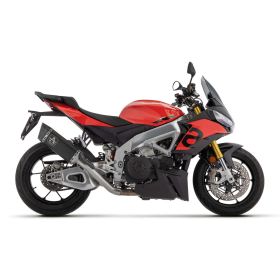 Marmitta slip-on ARROW pista in titanio dark con raccordo per Aprilia Tuono v4 1100