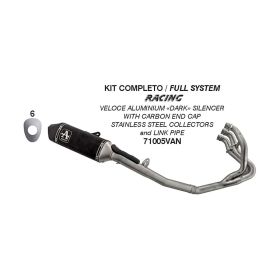 Marmitta completa ARROW racing con alluminio scuro per Triumph Street triple 765 rs
