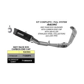 Marmitta completa ARROW racing indy race evo in alluminio scuro per Honda Cb 650 r