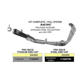 Système d'échappement complet ARROW racing avec embout noir pro-race pour Honda Cbr 650 r